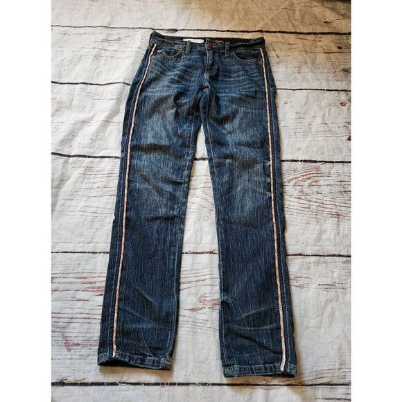 Anthropologie Pilcro Mid Rise Slim Boyfriend Jeans with Side Detail Size 25 - Picture 5 of 9